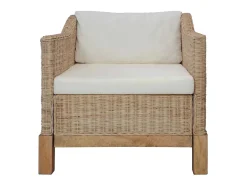 Sillón con cojines ratán natural
