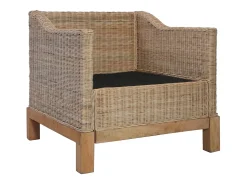 Sillón con cojines ratán natural