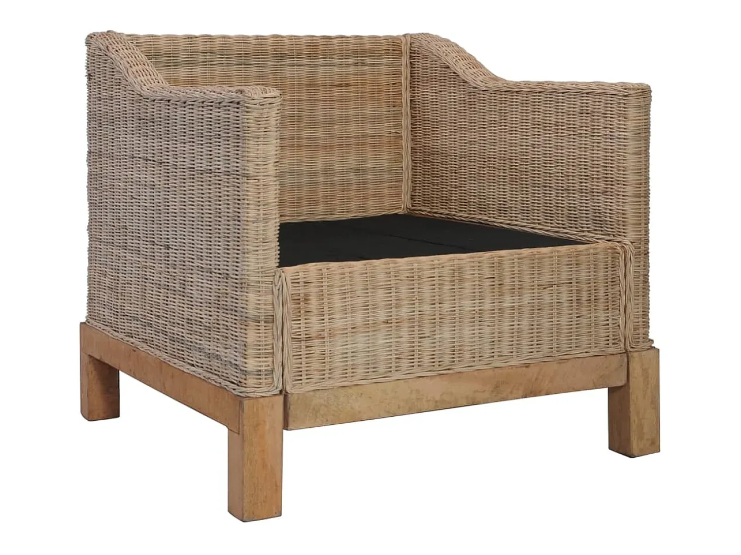 Sillón con cojines ratán natural