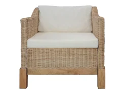 Sillón con cojines ratán natural