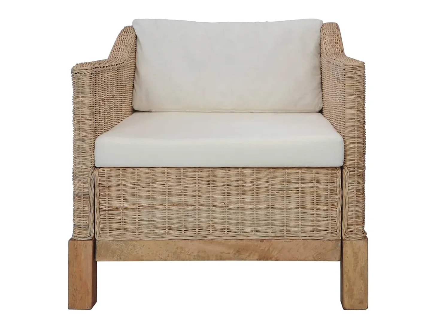 Sillón con cojines ratán natural