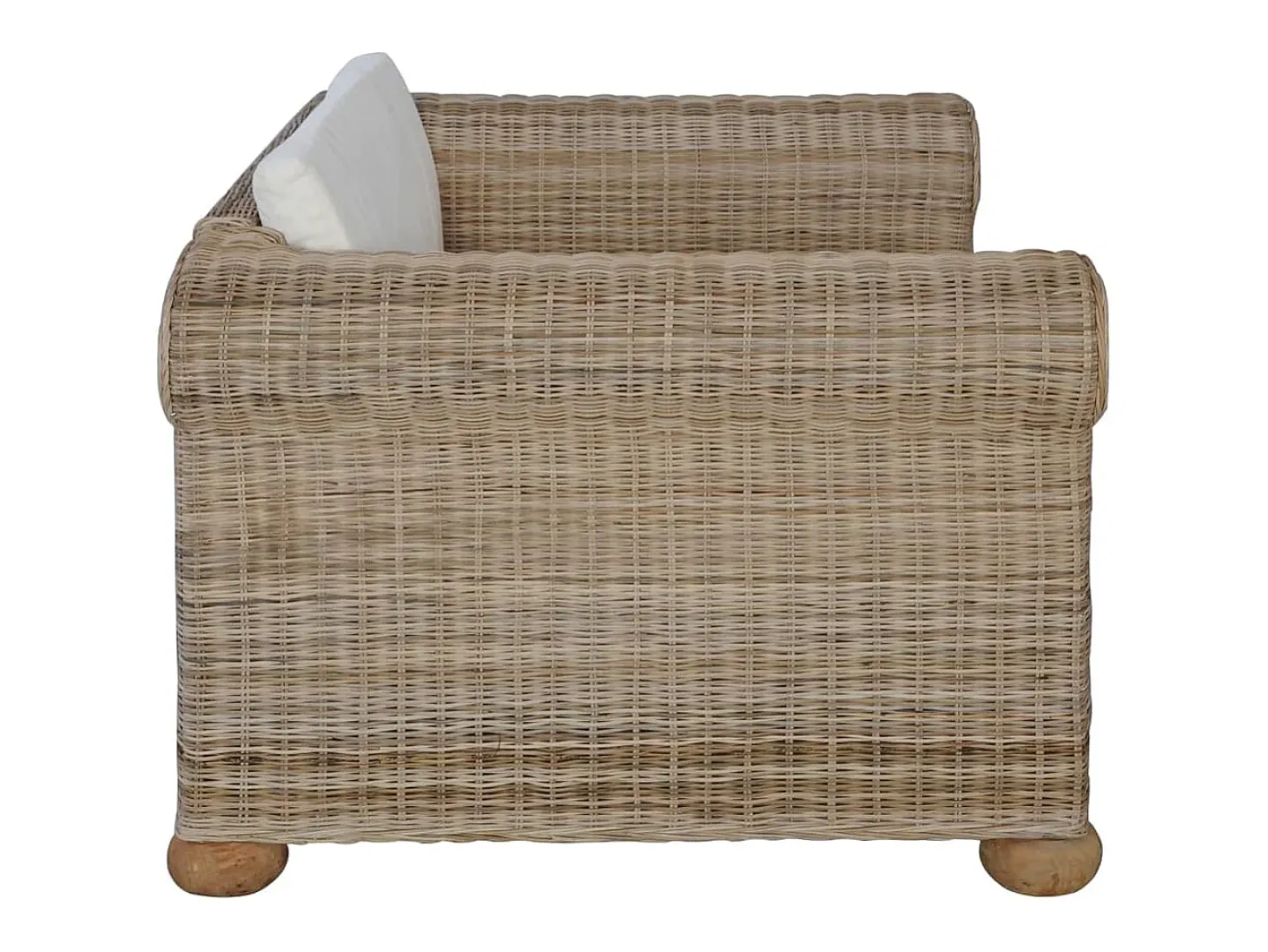 Sillón con cojines ratán natural