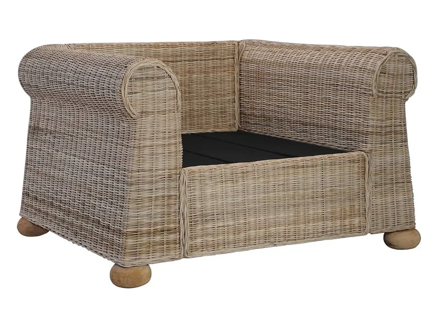 Sillón con cojines ratán natural