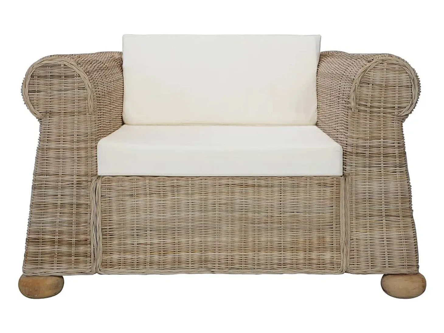 Sillón con cojines ratán natural