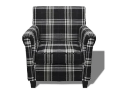 Sillón con cojín de tela negro ES12885
