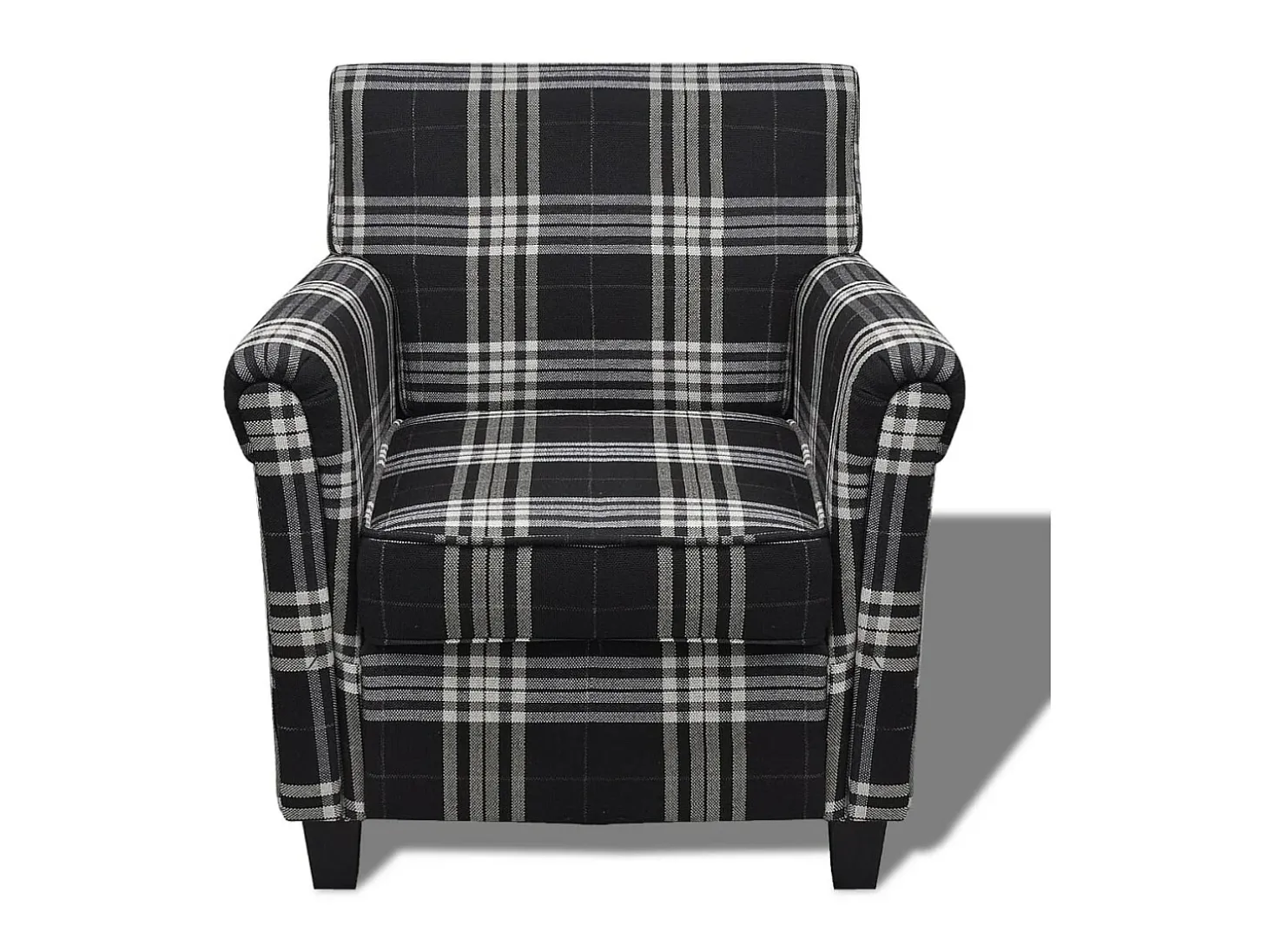 Sillón con cojín de tela negro ES12885