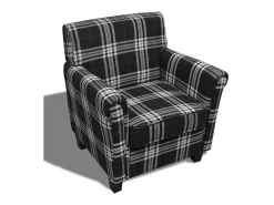 Sillón con cojín de tela negro ES12885