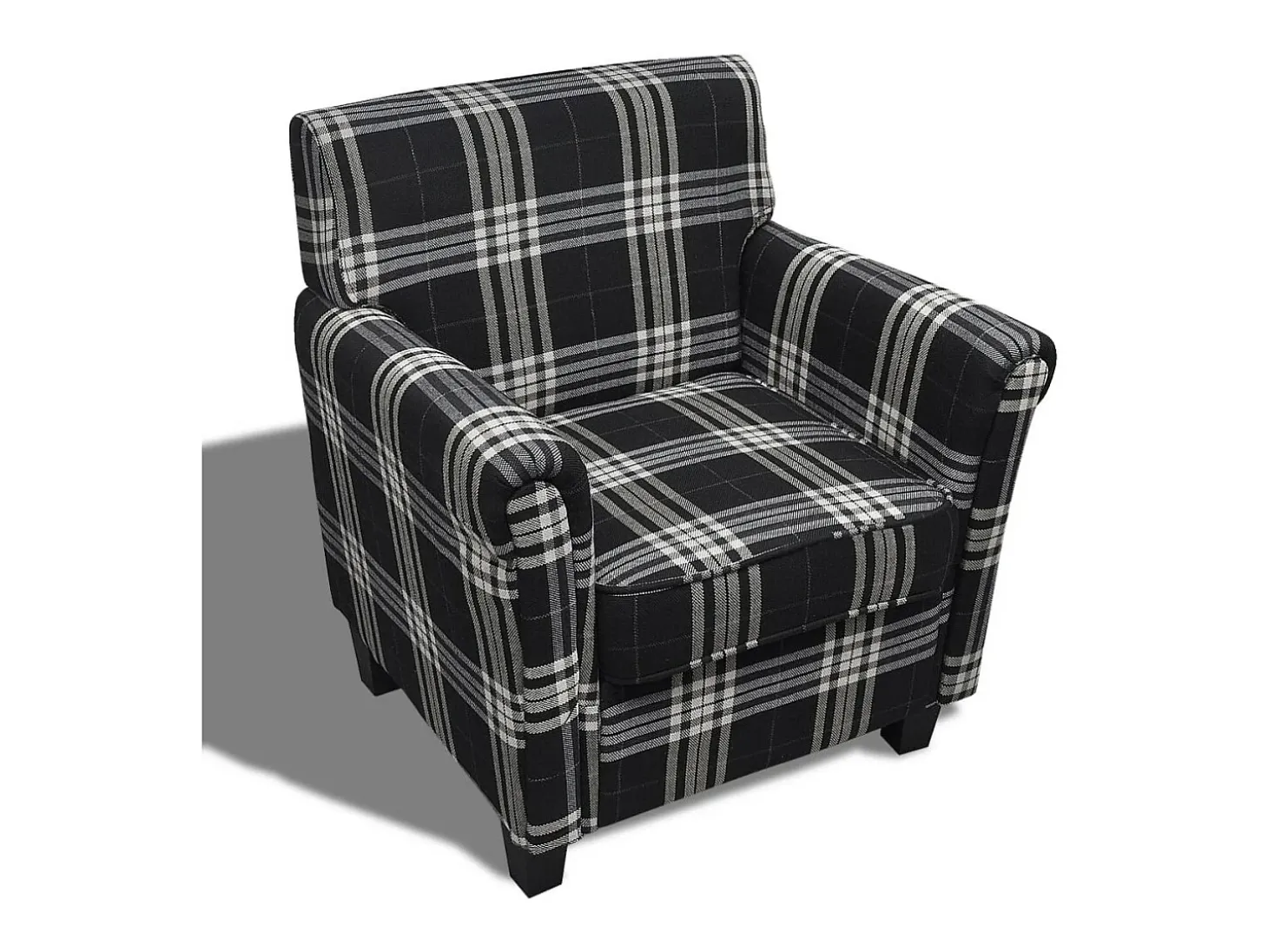 Sillón con cojín de tela negro ES12885