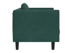 Sillón con cojín de terciopelo verde oscuro