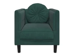 Sillón con cojín de terciopelo verde oscuro