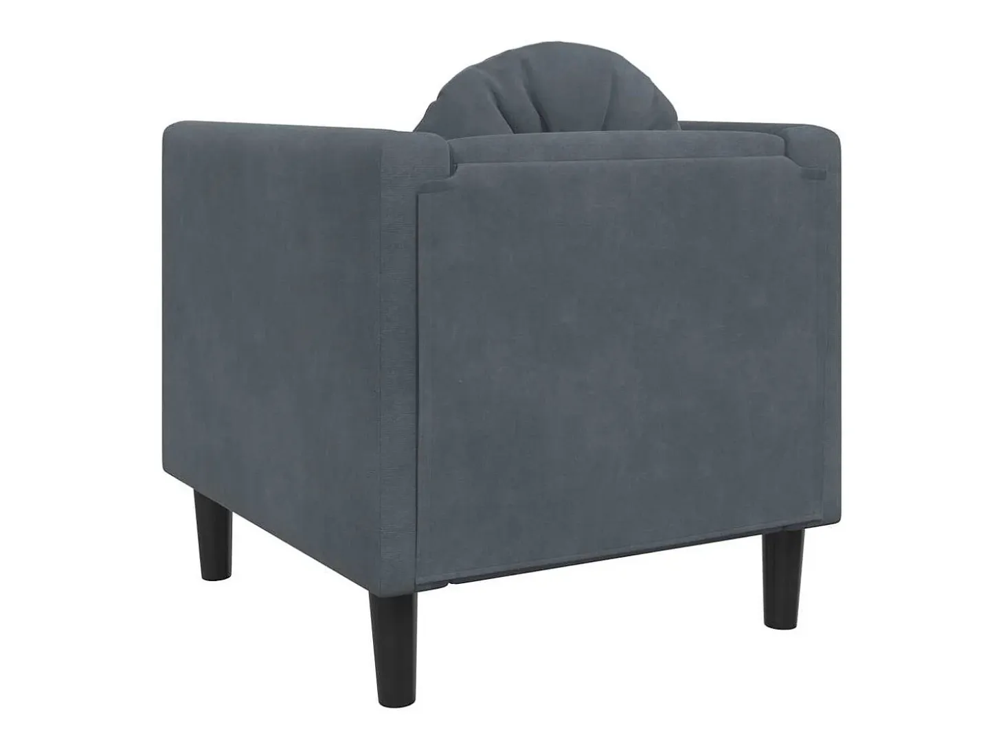 Sillón con cojín de terciopelo gris oscuro