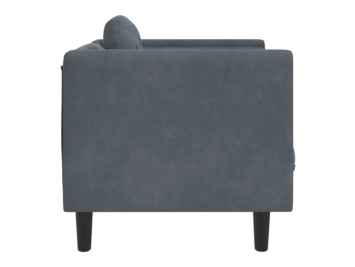 Sillón con cojín de terciopelo gris oscuro