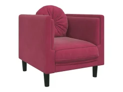 Sillón con cojín de terciopelo rojo burdeos