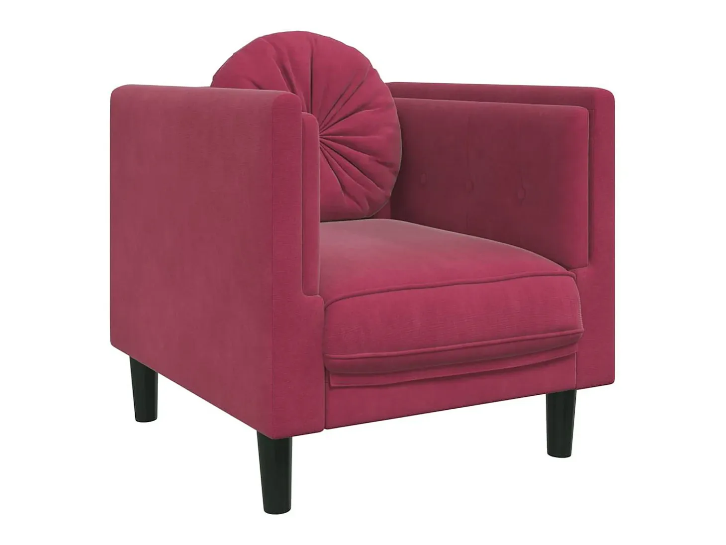 Sillón con cojín de terciopelo rojo burdeos