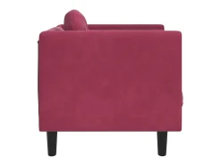 Sillón con cojín de terciopelo rojo burdeos