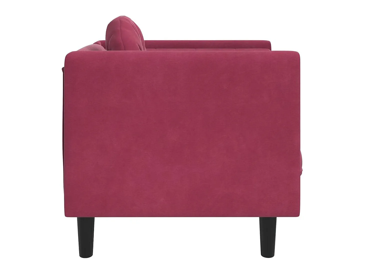 Sillón con cojín de terciopelo rojo burdeos