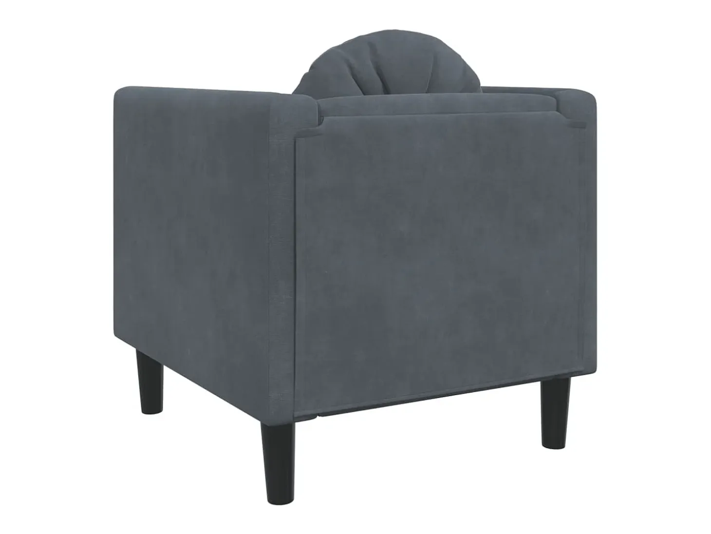 Sillón con cojín terciopelo gris oscuro