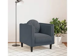 Sillón con cojín terciopelo gris oscuro