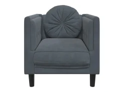 Sillón con cojín terciopelo gris oscuro