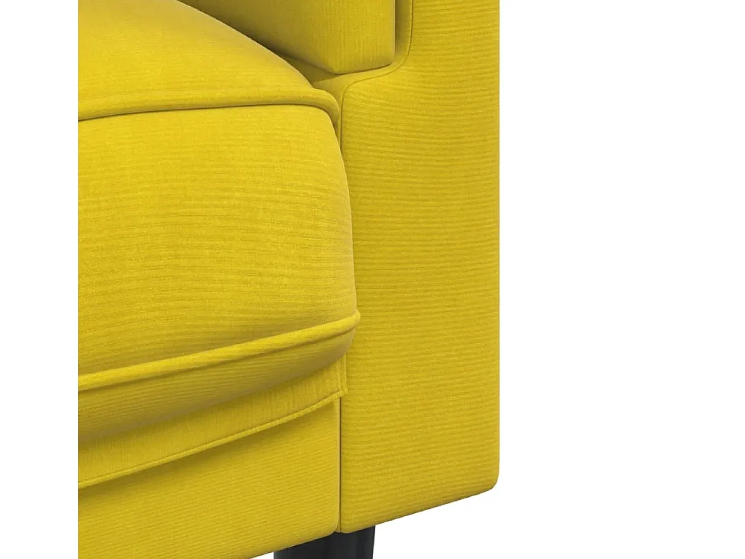 Sillón con cojín terciopelo amarillo