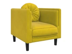 Sillón con cojín terciopelo amarillo