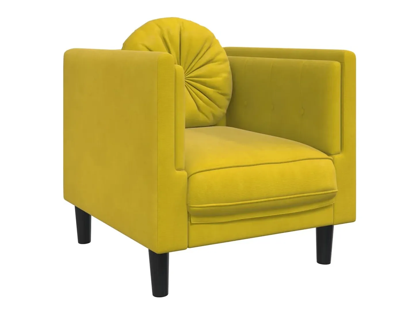 Sillón con cojín terciopelo amarillo