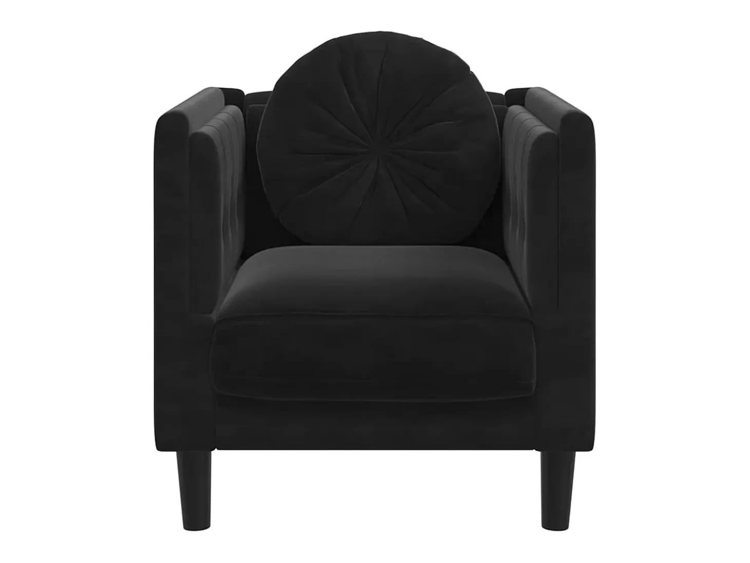 Sillón con cojín terciopelo negro