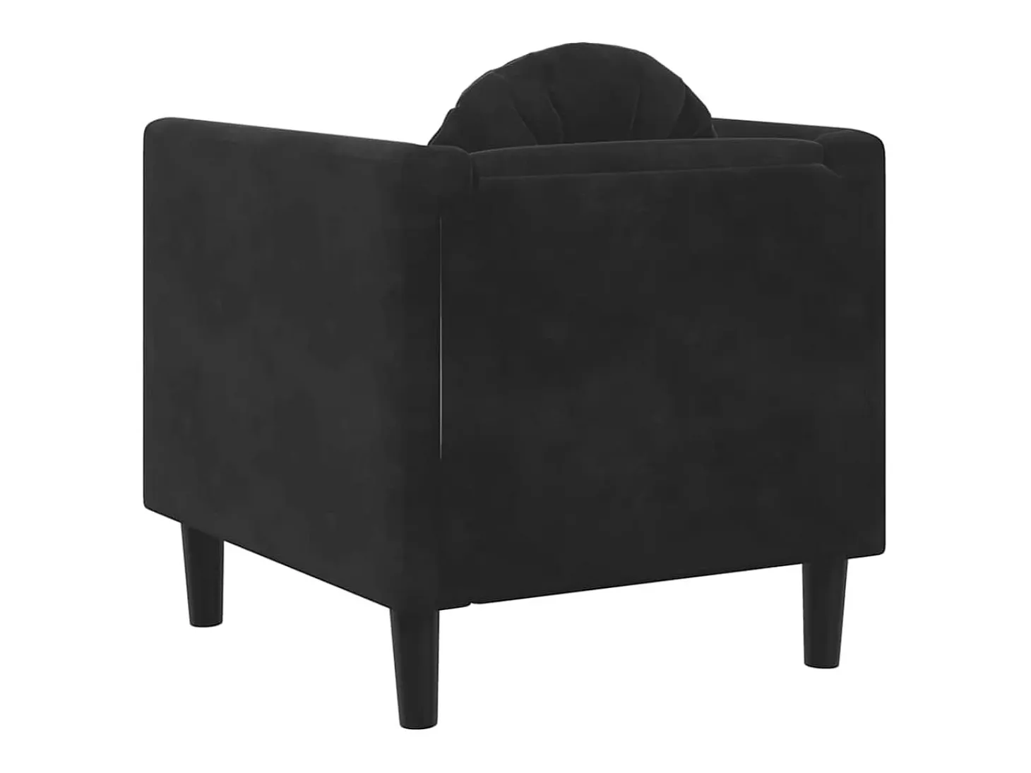 Sillón con cojín terciopelo negro