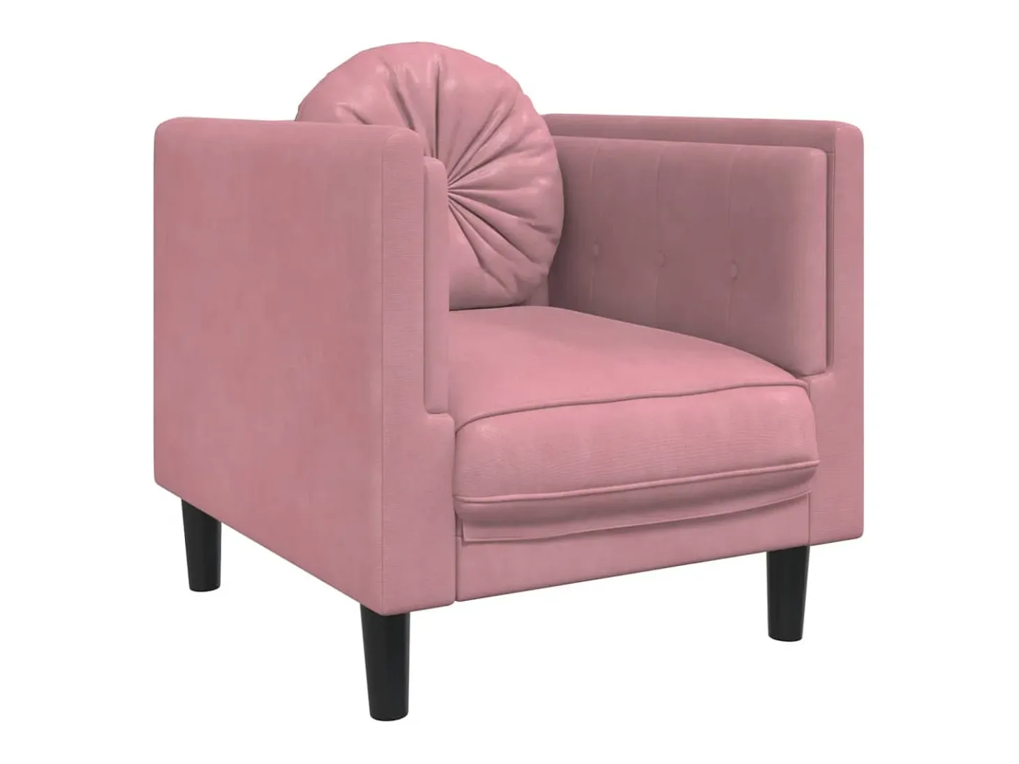 Sillón con cojín terciopelo rosa