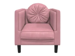 Sillón con cojín terciopelo rosa