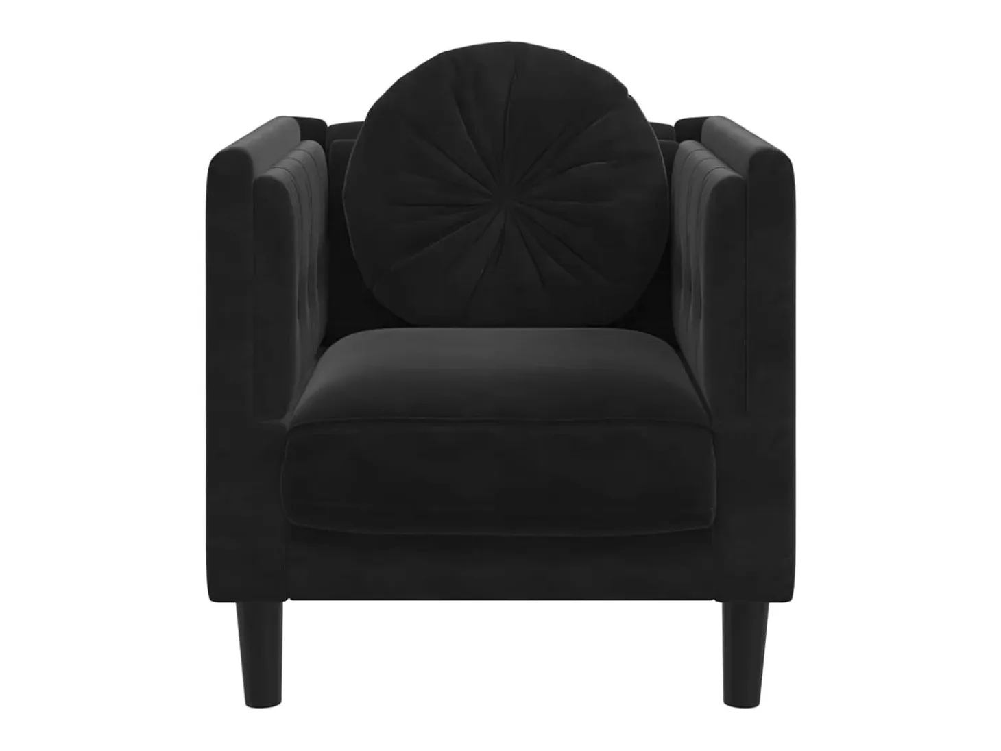 Sillón con cojín terciopelo negro