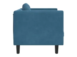 Sillón con cojín terciopelo azul