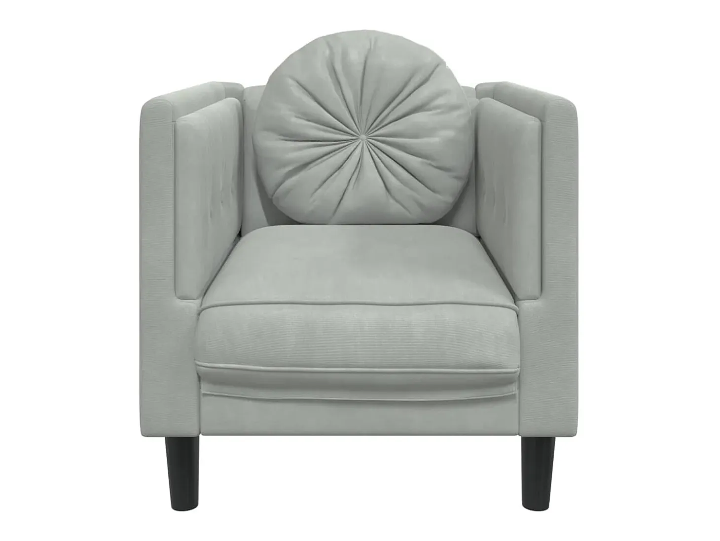 Sillón con cojín terciopelo gris claro