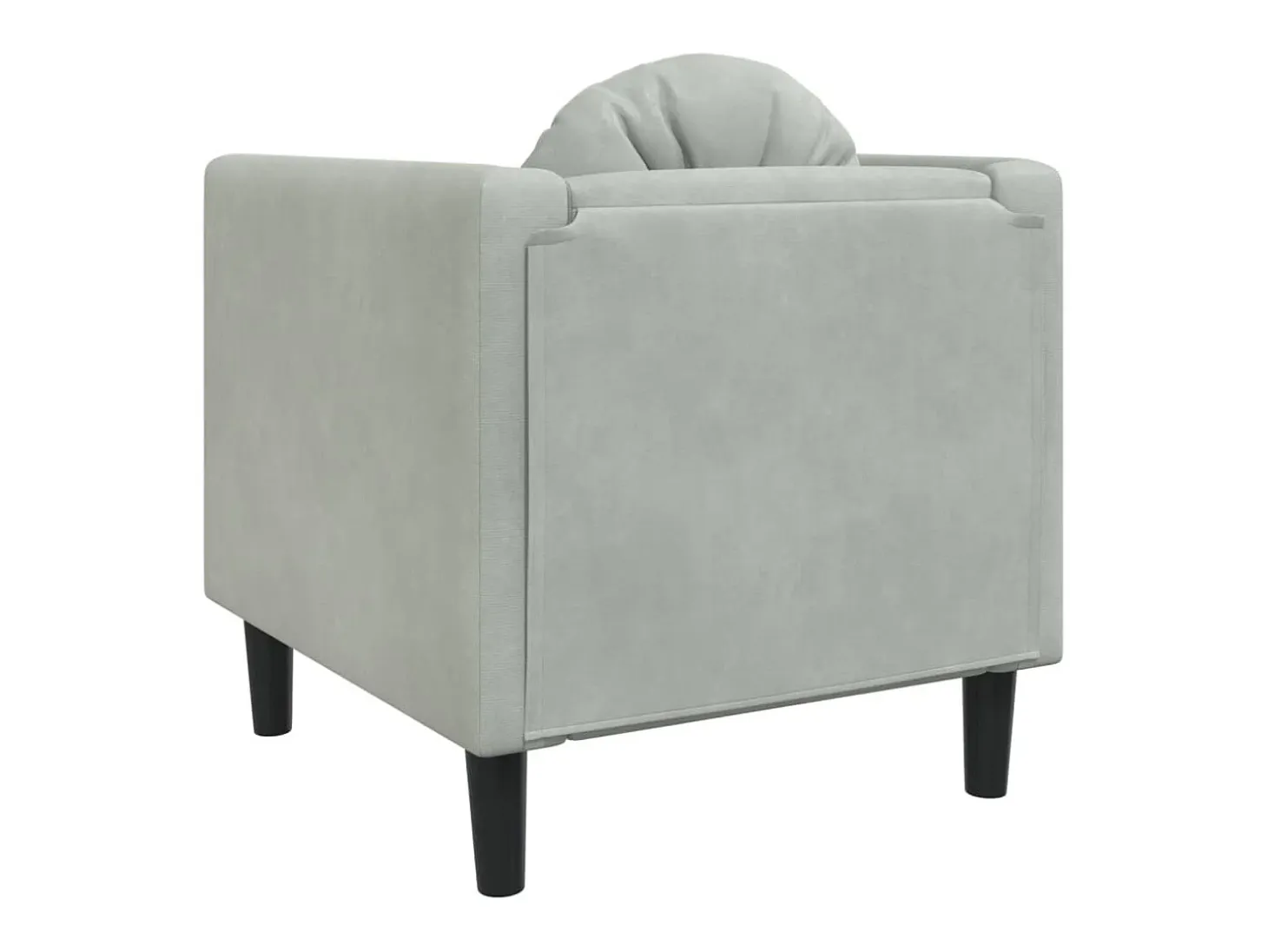 Sillón con cojín terciopelo gris claro
