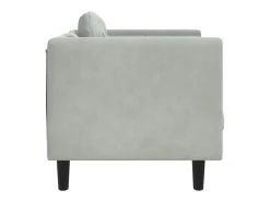 Sillón con cojín terciopelo gris claro