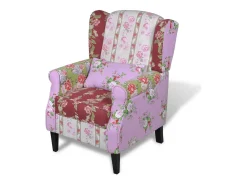 Sillón con diseño de retales de tela