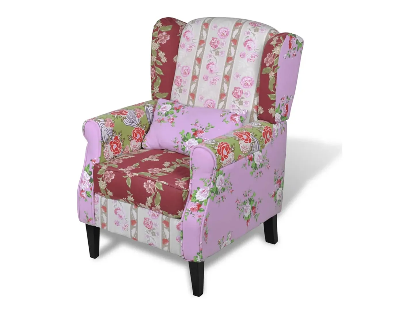 Sillón con diseño de retales de tela
