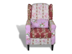 Sillón con diseño de retales de tela
