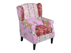 Sillón con diseño de retales de tela Patchwork