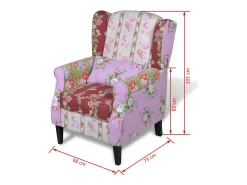 Sillón con diseño de retales de tela Patchwork