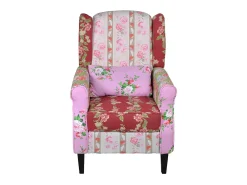 Sillón con diseño de retales de tela Patchwork