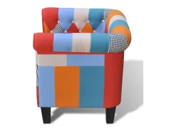 Sillón con diseño de retales de tejido