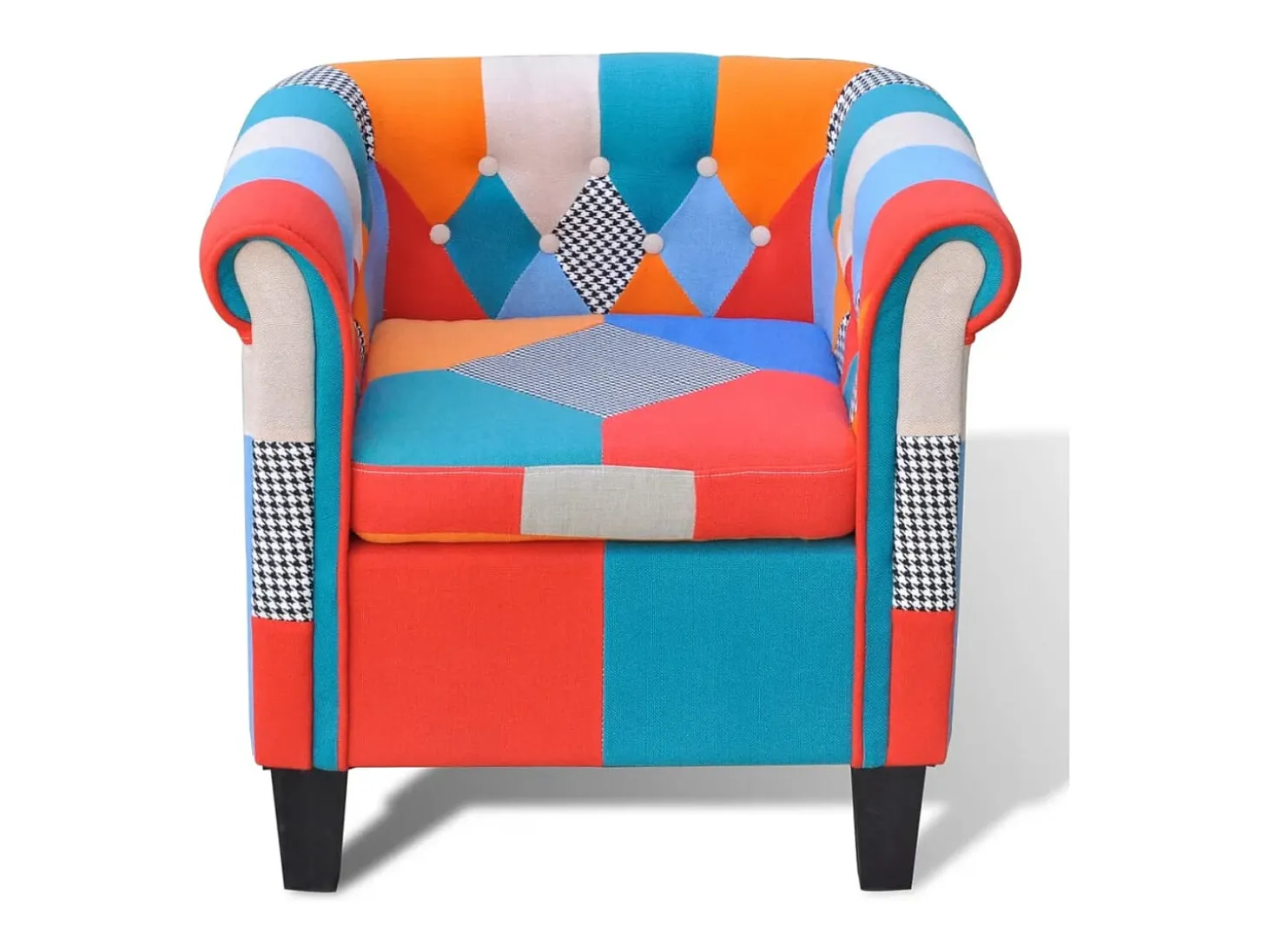 Sillón con diseño de retales de tejido