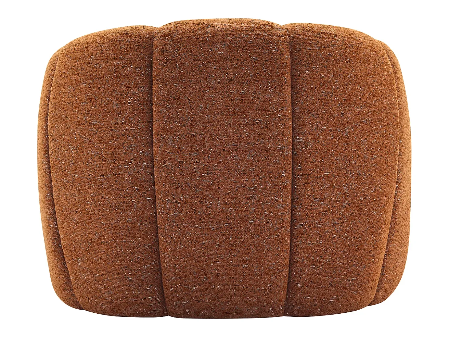 Sillón con forma de concha en chenilla terracota DELIPO