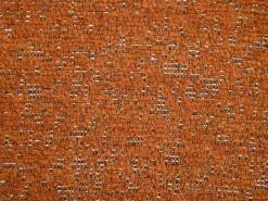 Sillón con forma de concha en chenilla terracota DELIPO