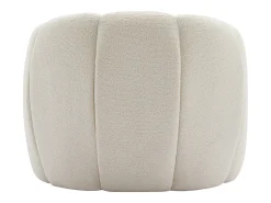 Sillón con forma de concha en chenilla color beige DELIPO