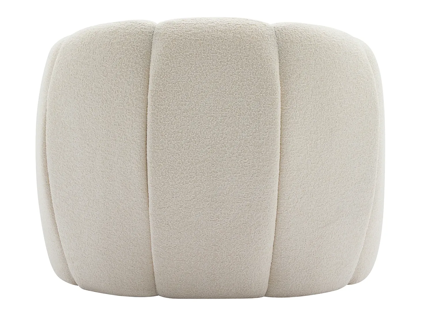 Sillón con forma de concha en chenilla color beige DELIPO