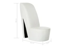 Sillón con forma de zapato de tacón cuero sintético blanco