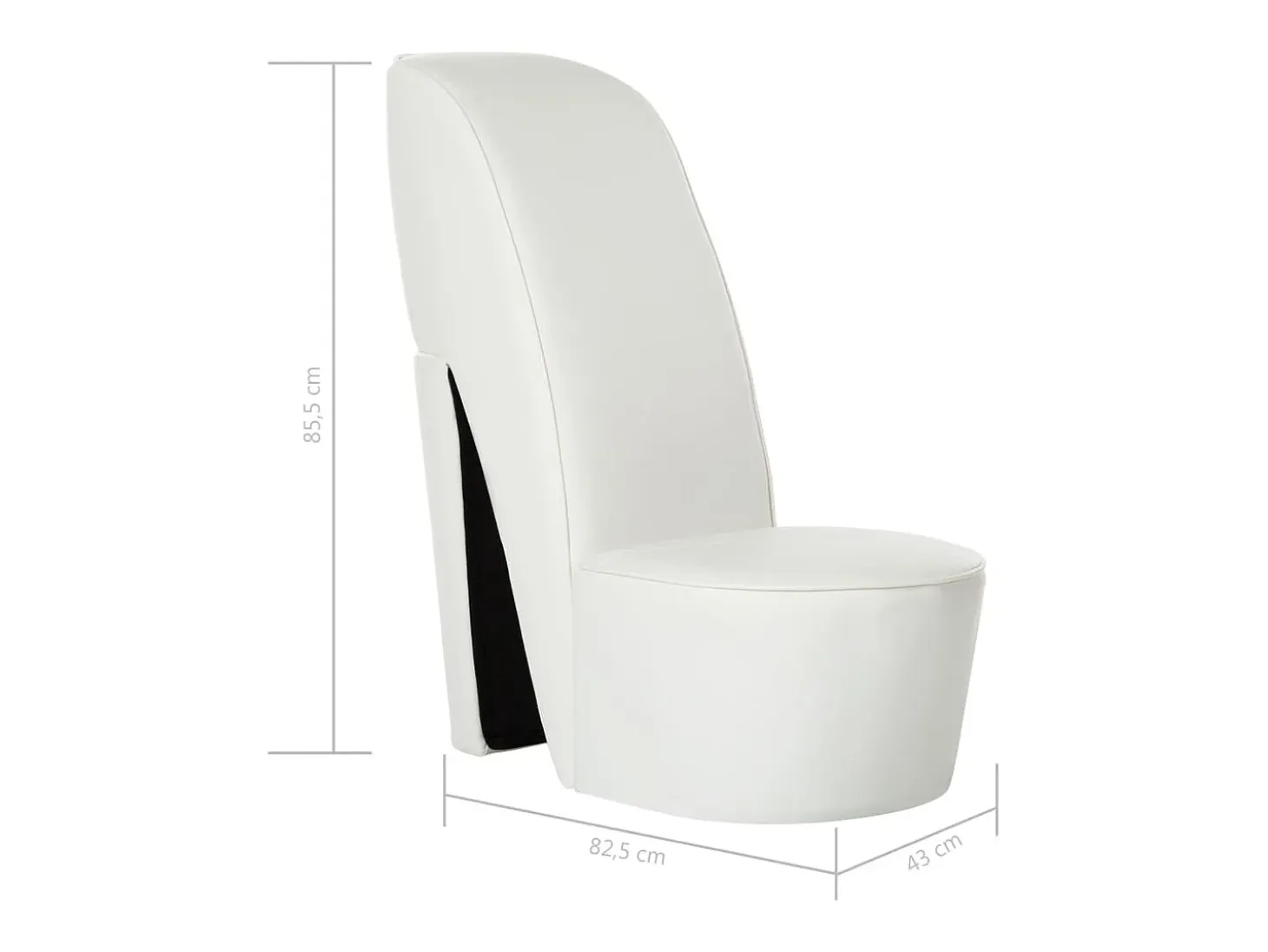 Sillón con forma de zapato de tacón cuero sintético blanco