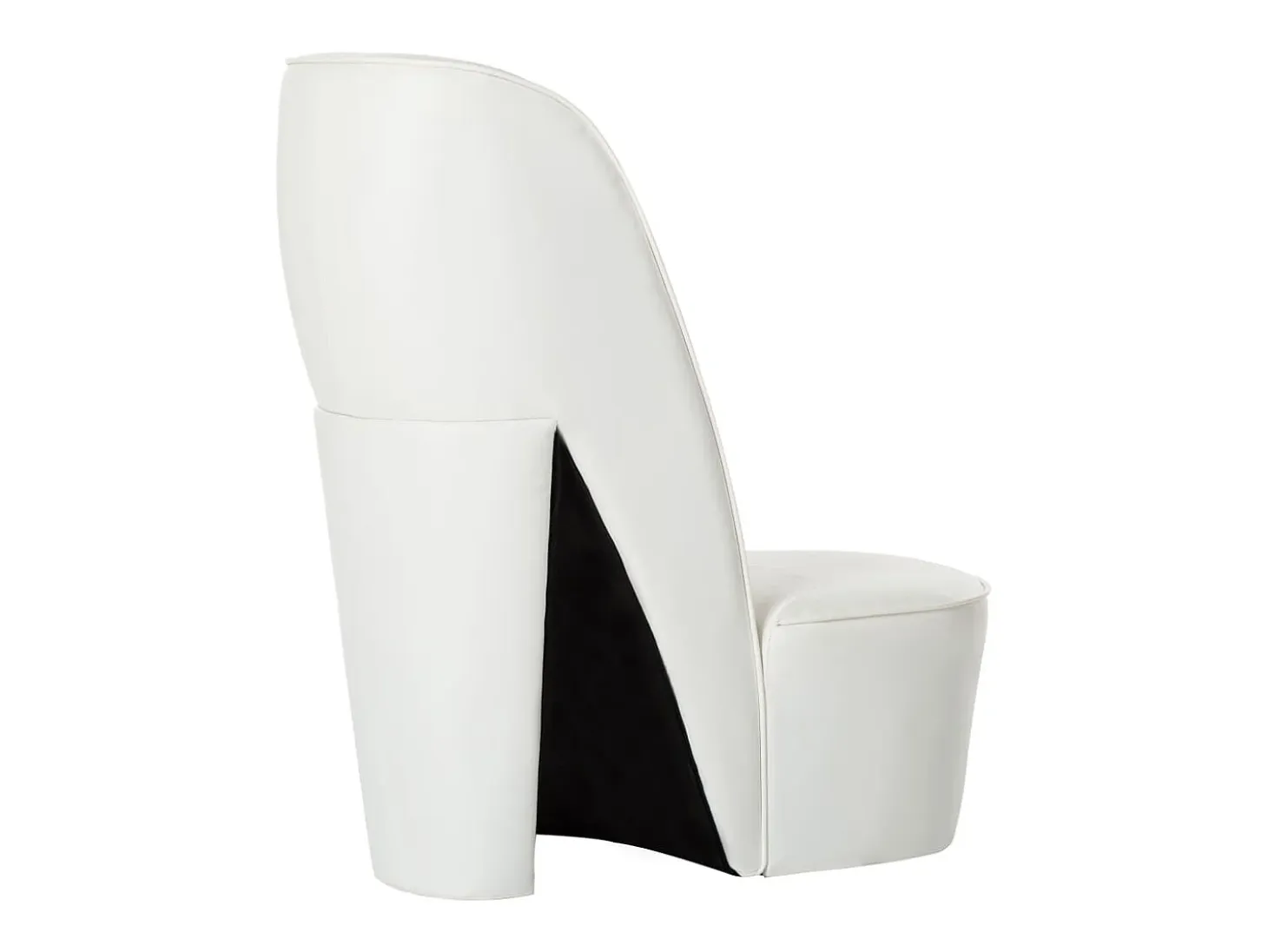 Sillón con forma de zapato de tacón cuero sintético blanco